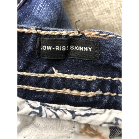 Womens Ju Rue 21 Low Rise Skinny Denim Blue Jeans Size 1/2 - Picture 5 of 6